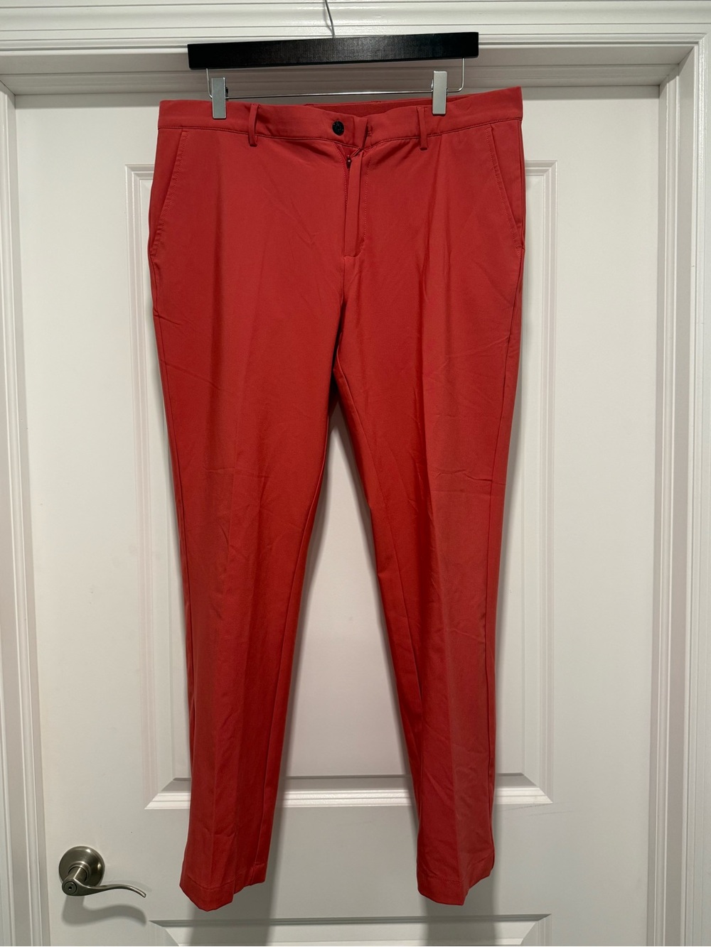 Greg Norman Collection Men's Coral-Red Slim Dress Pants